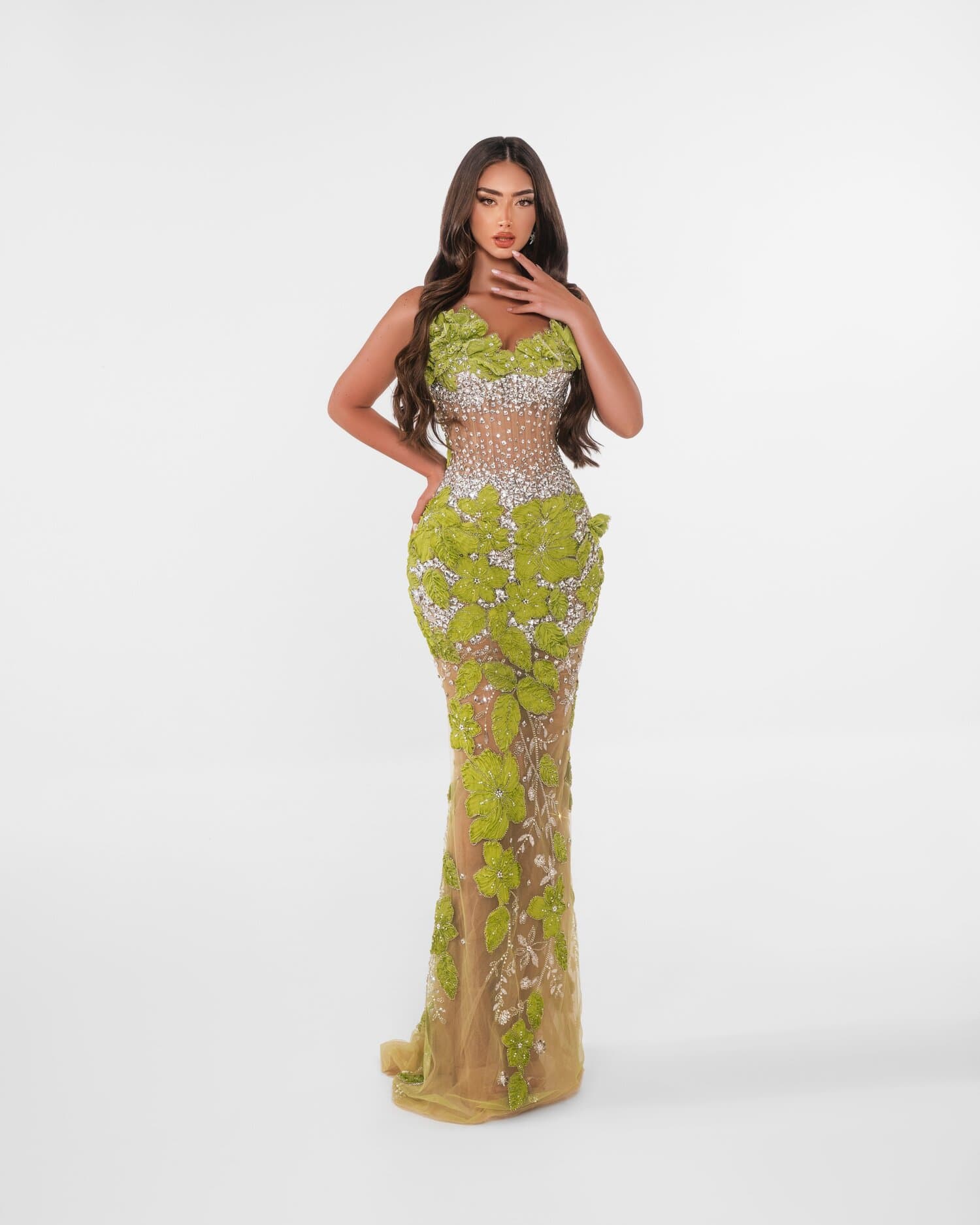 VERTELLE — Sweetheart mermaid in chartreuse