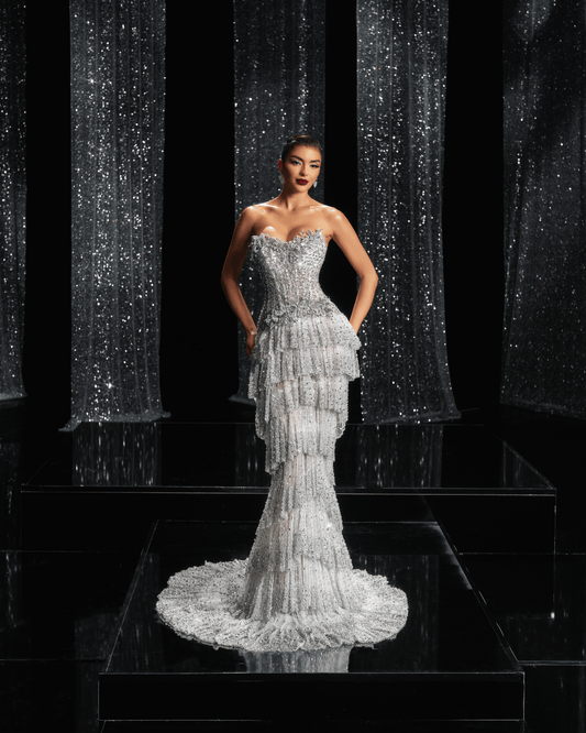 Aetheria Bridal Dress Embellished with Crystals - BLINI