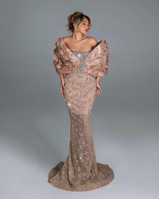 Amanda Off Shoulder Dress with Crystals - BLINI