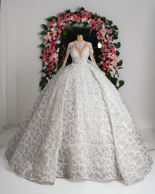 Amber Bridal Dress with Floral Design - BLINI