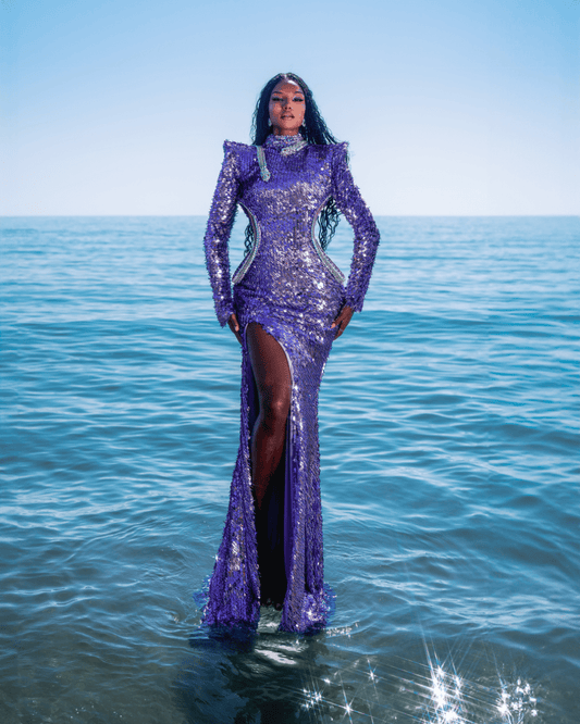 Amethea Sequin Dress with Sea Deatails and Snake - BLINI