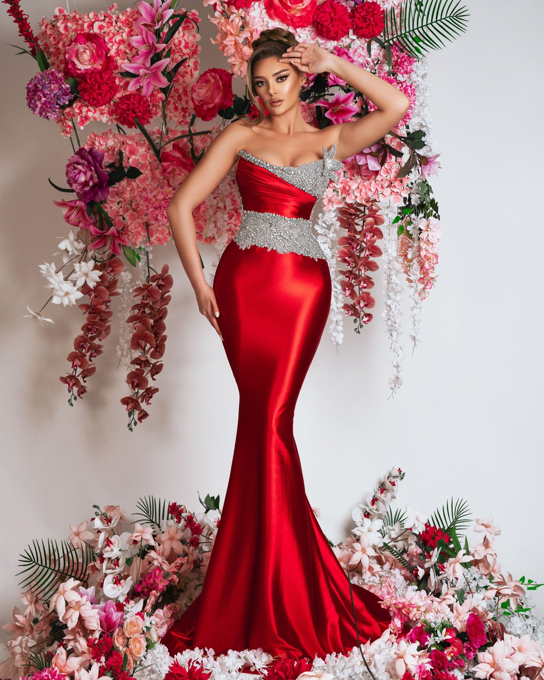 Red fashion silver gown