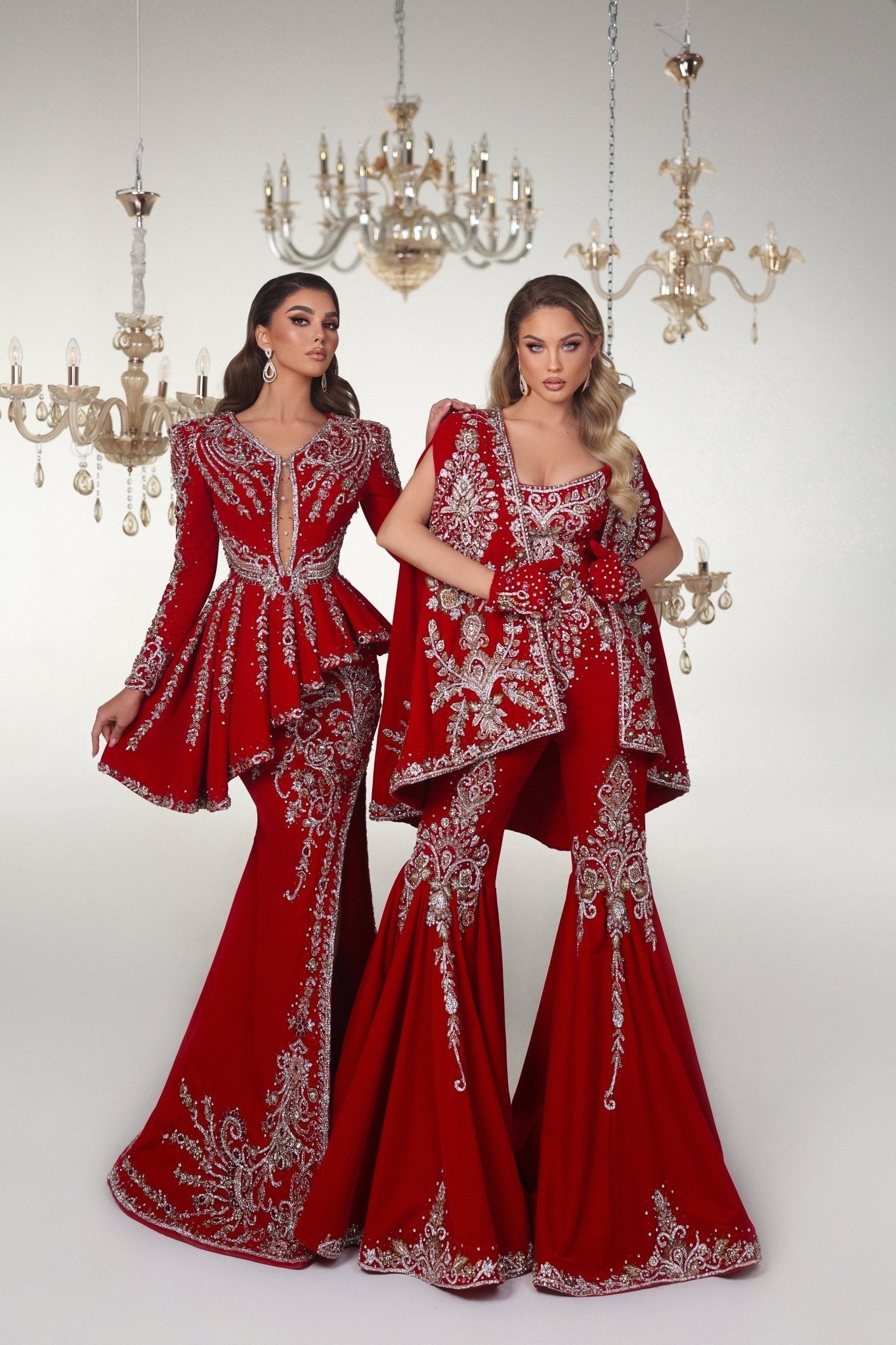 Brilliance Red Dress with Gemstones - BLINI