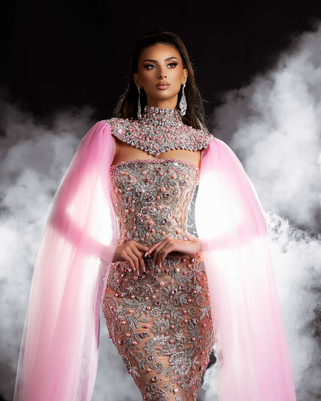 Dolphina Pink Dress with Silver Details - BLINI