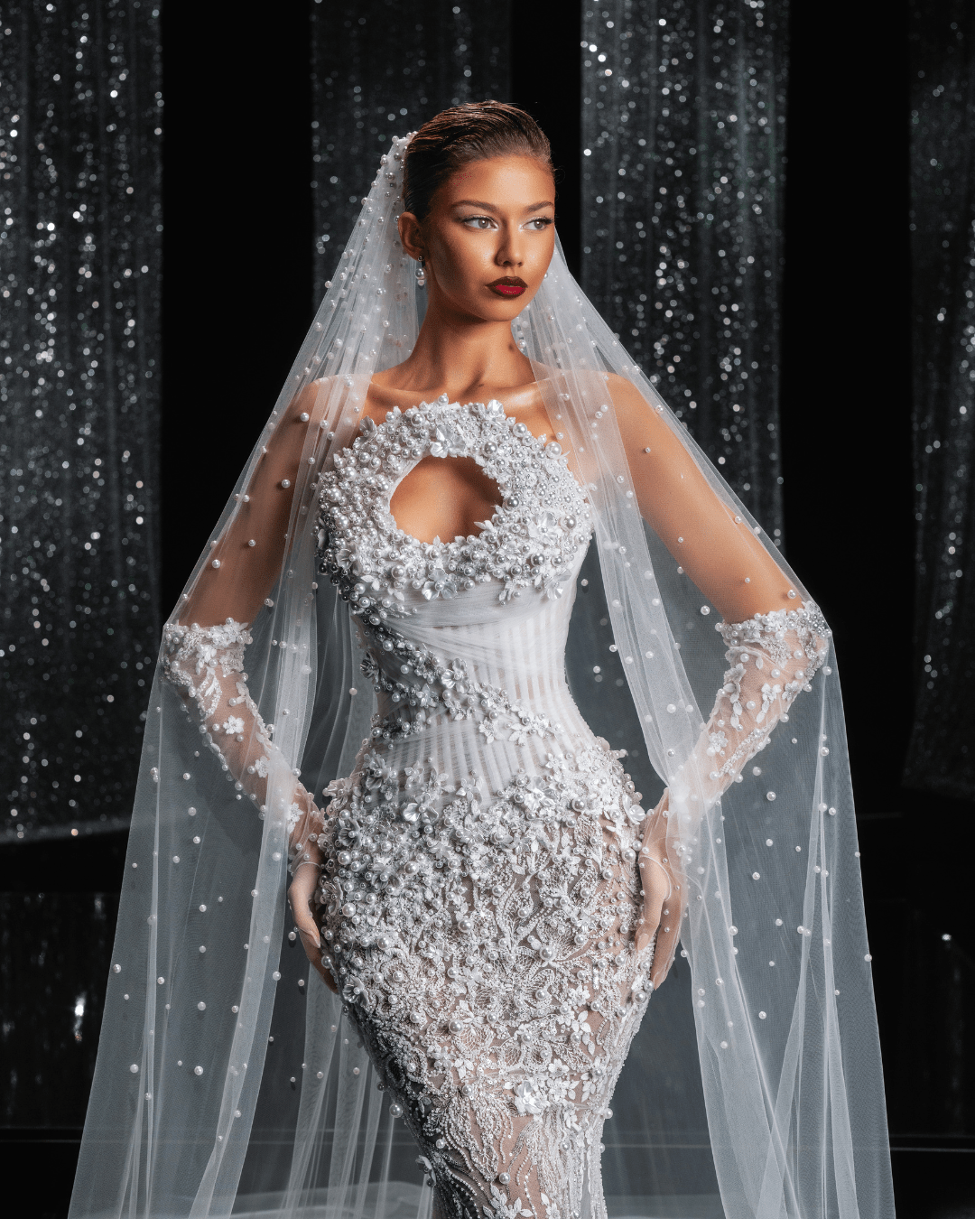 Donale Bridal Dress with Bold Circular Cutout at the Neckline - BLINI