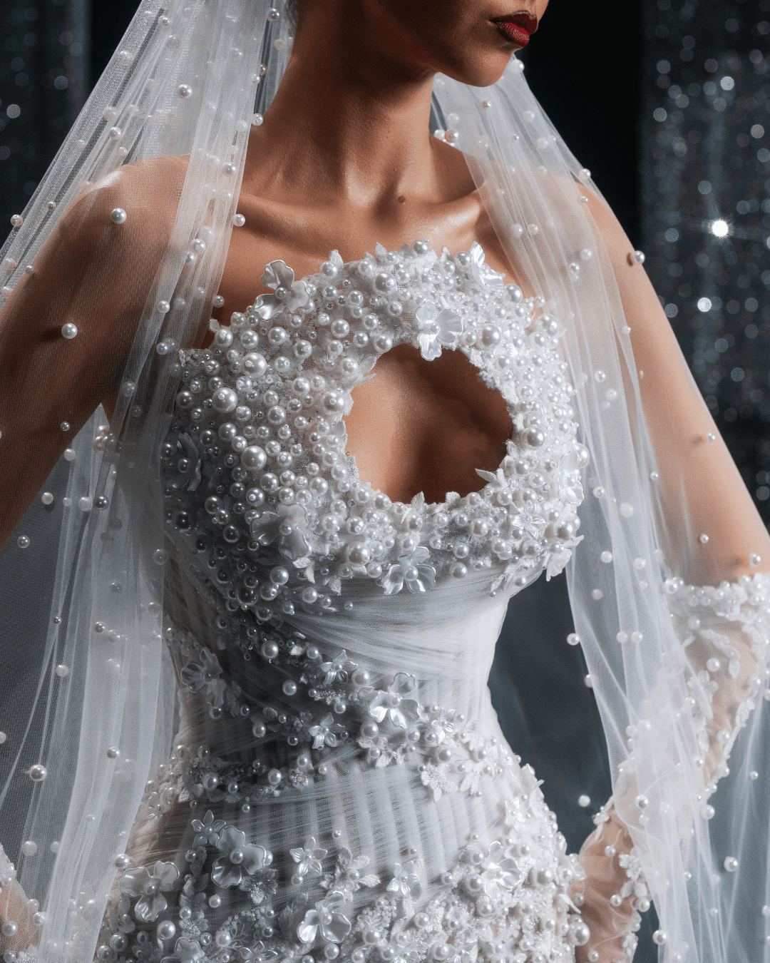 Donale Bridal Dress with Bold Circular Cutout at the Neckline - BLINI