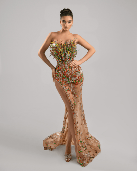 Donande Long Dress with Crystals - BLINI