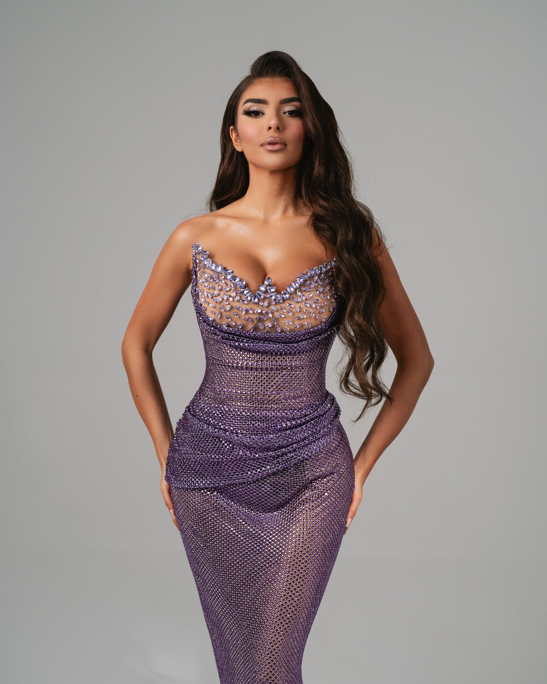 Eleia Purple Dress with Stones - BLINI