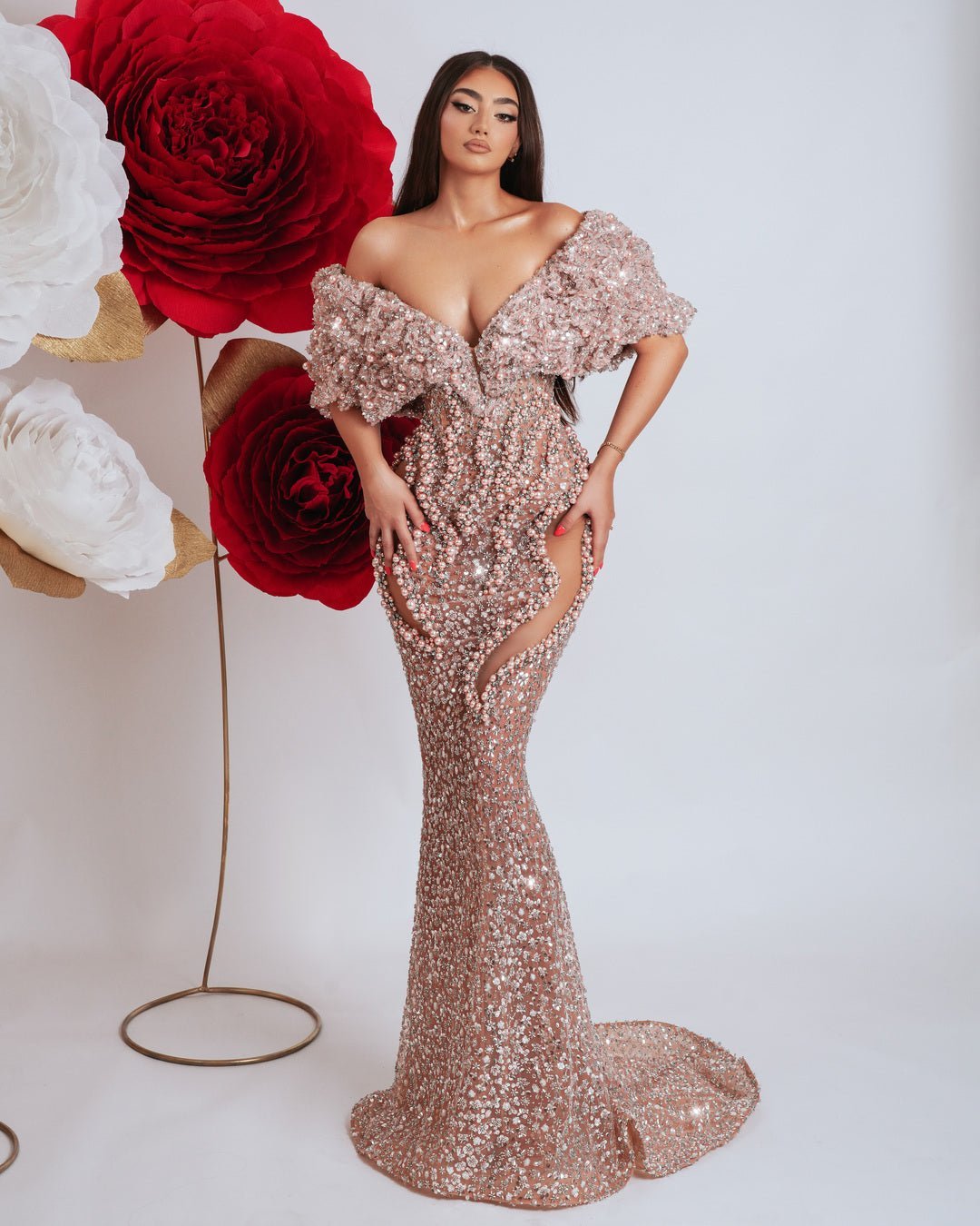 Elianné Off Shoulder dress with Beads - BLINI