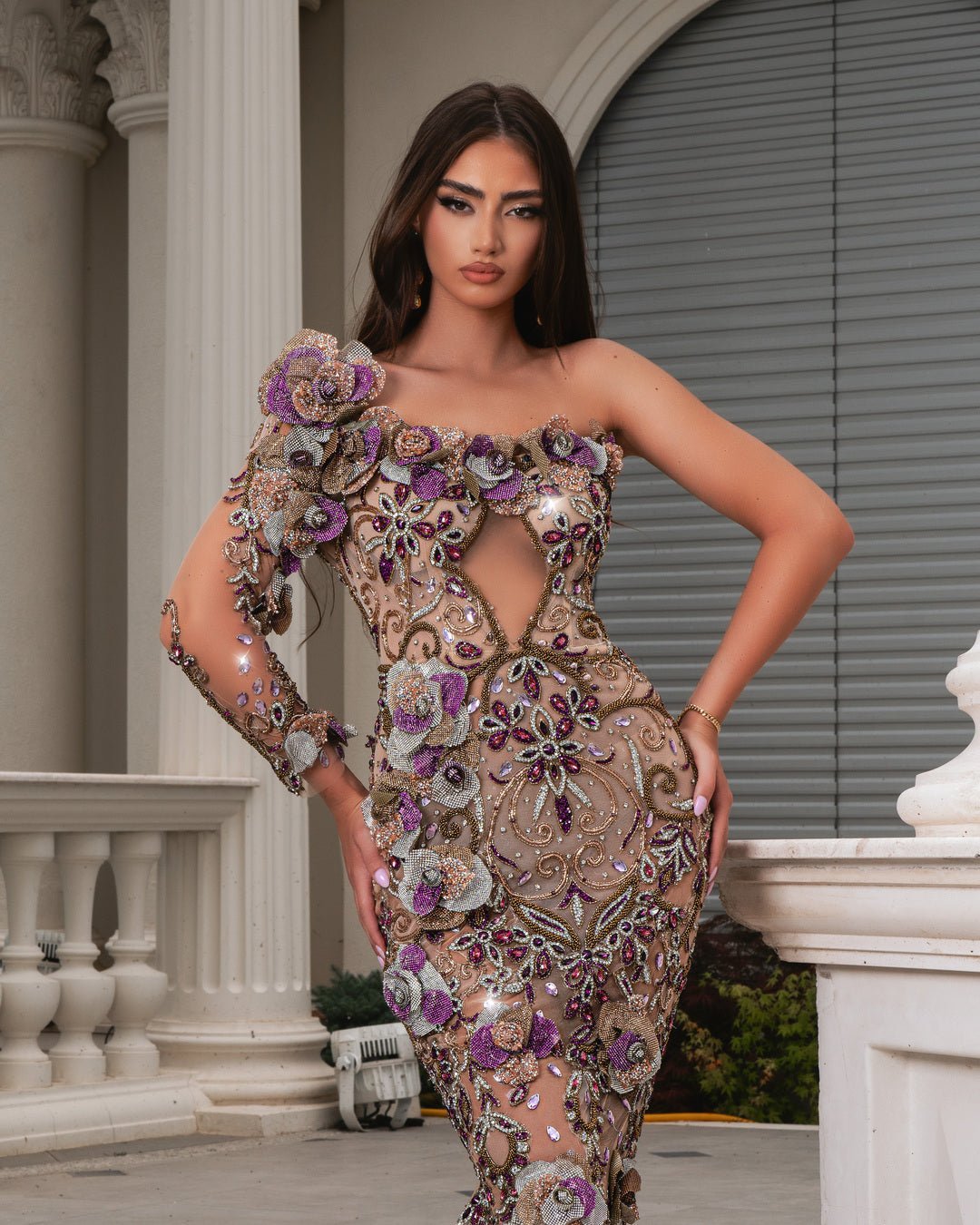 Elisa Dress with Floral Design - BLINI