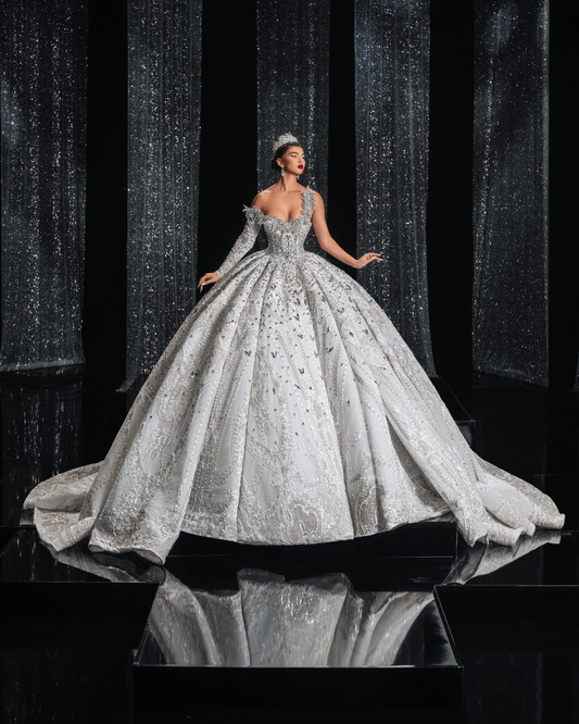 Eloianne Bridal Dress Embellished with Crystals - BLINI
