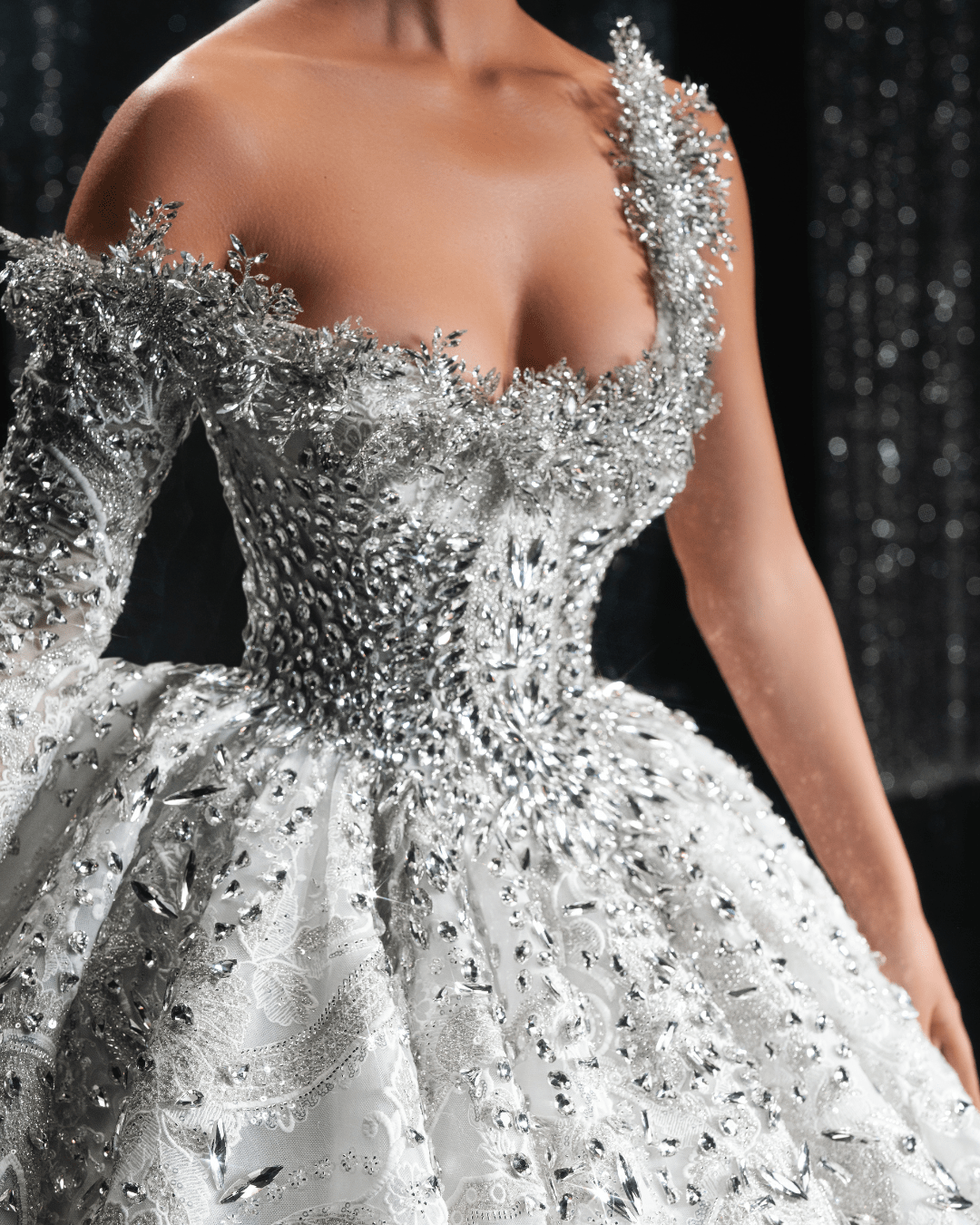 Eloianne Bridal Dress Embellished with Crystals - BLINI