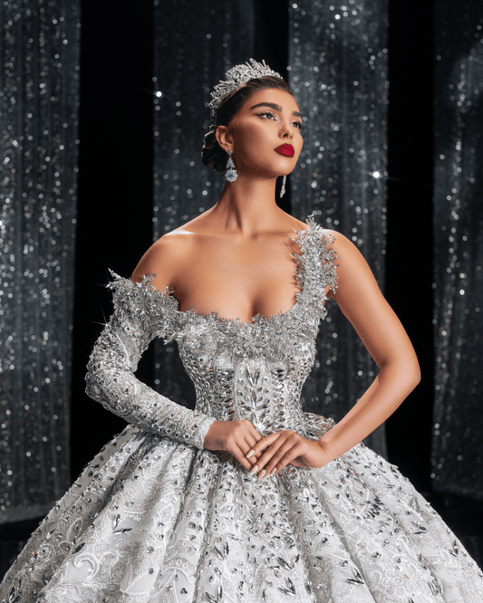 Eloianne Bridal Dress Embellished with Crystals - BLINI