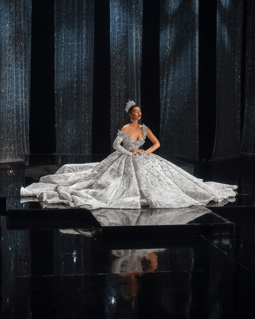 Eloianne Bridal Dress Embellished with Crystals - BLINI