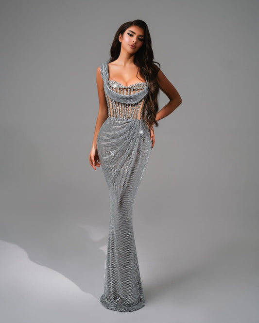 Fabiana Silver Dress with Stones - BLINI