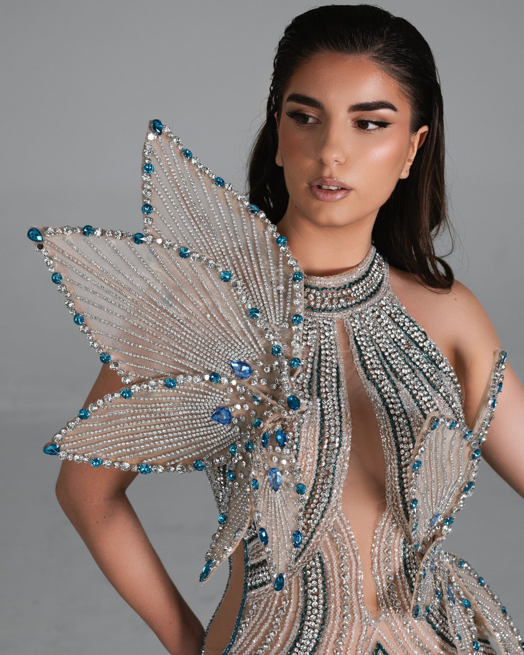 Gressie Long Dress with Petal Design - BLINI