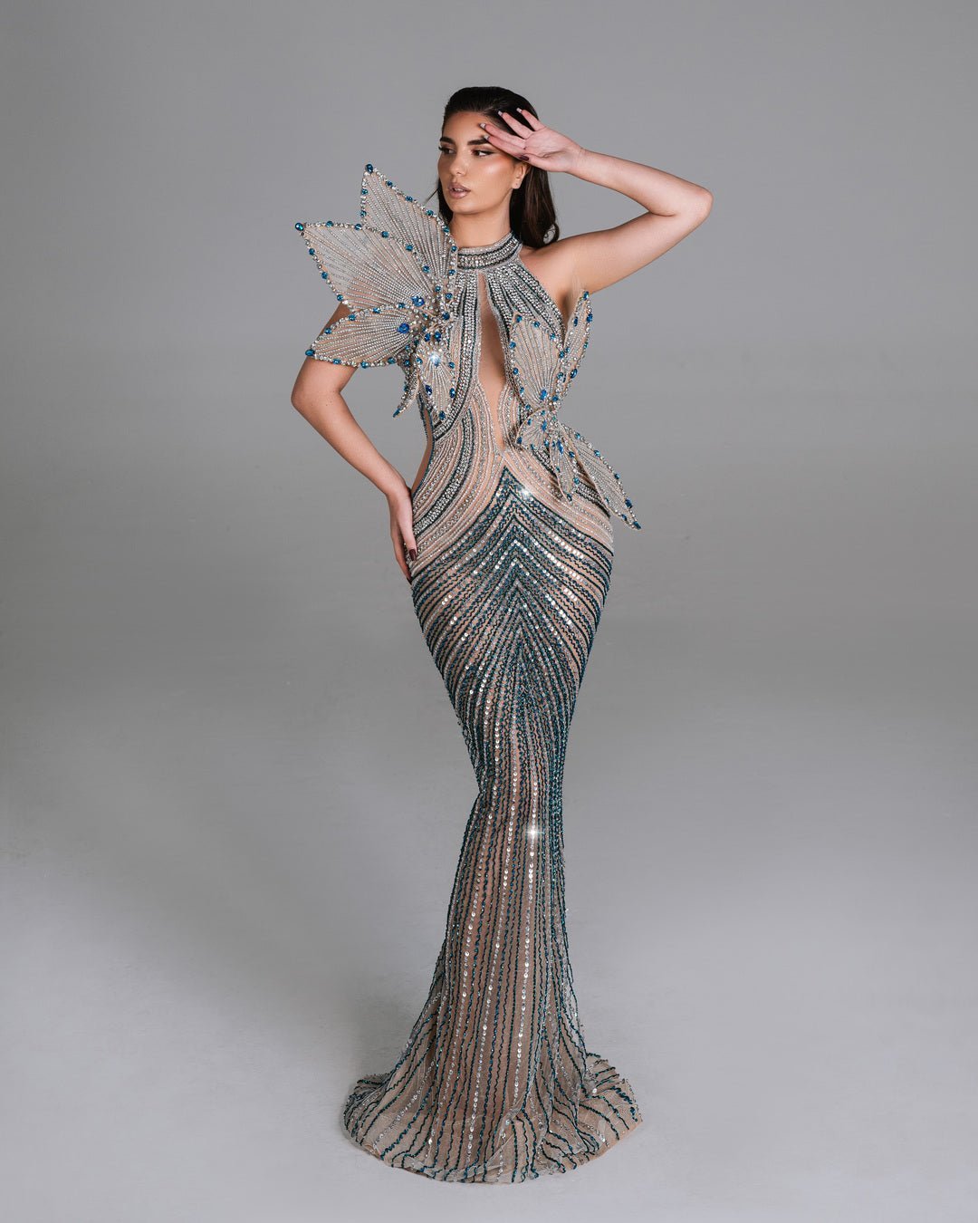 Gressie Long Dress with Petal Design - BLINI