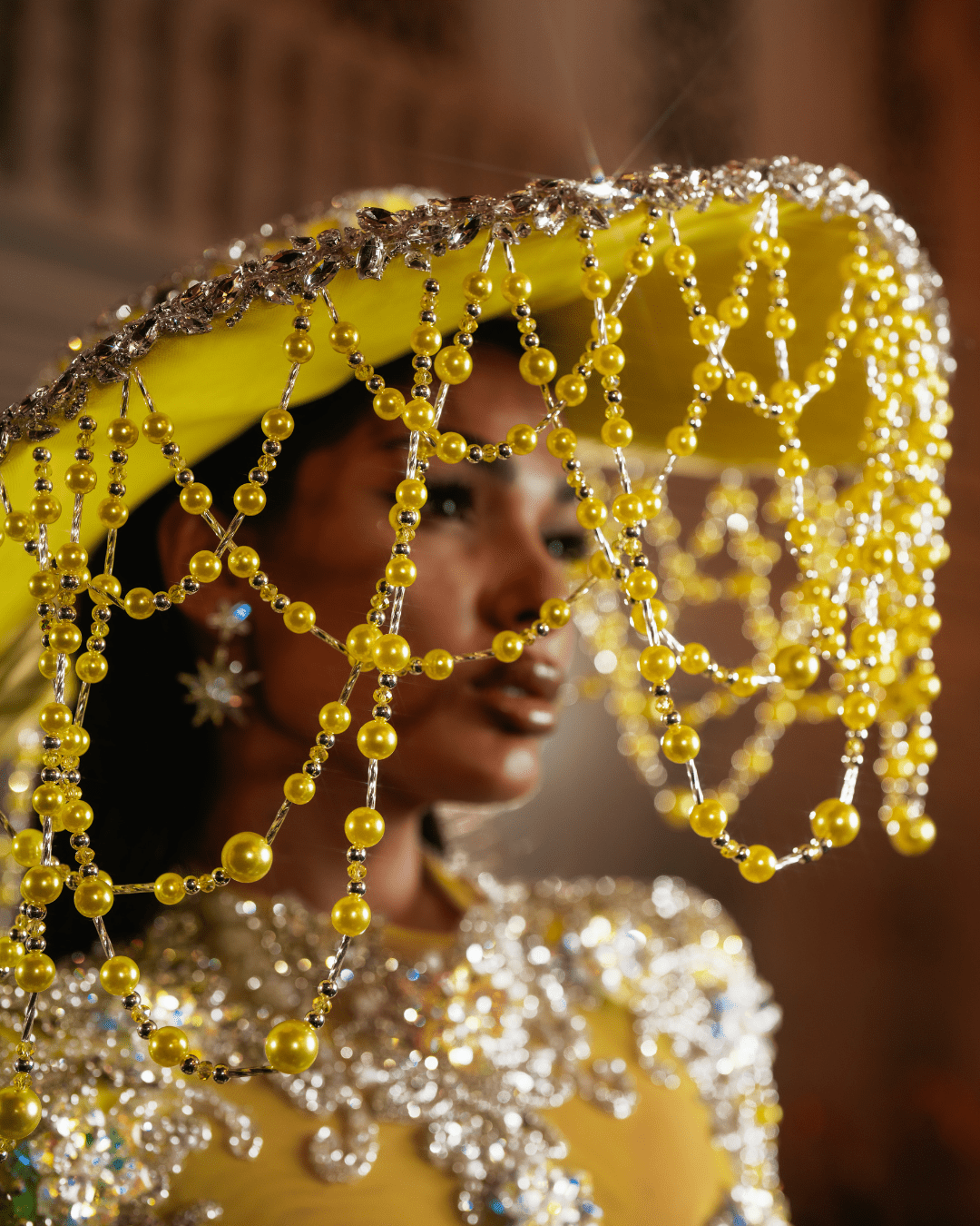 Gyera Yellow Dress with Crystals and Hat - BLINI