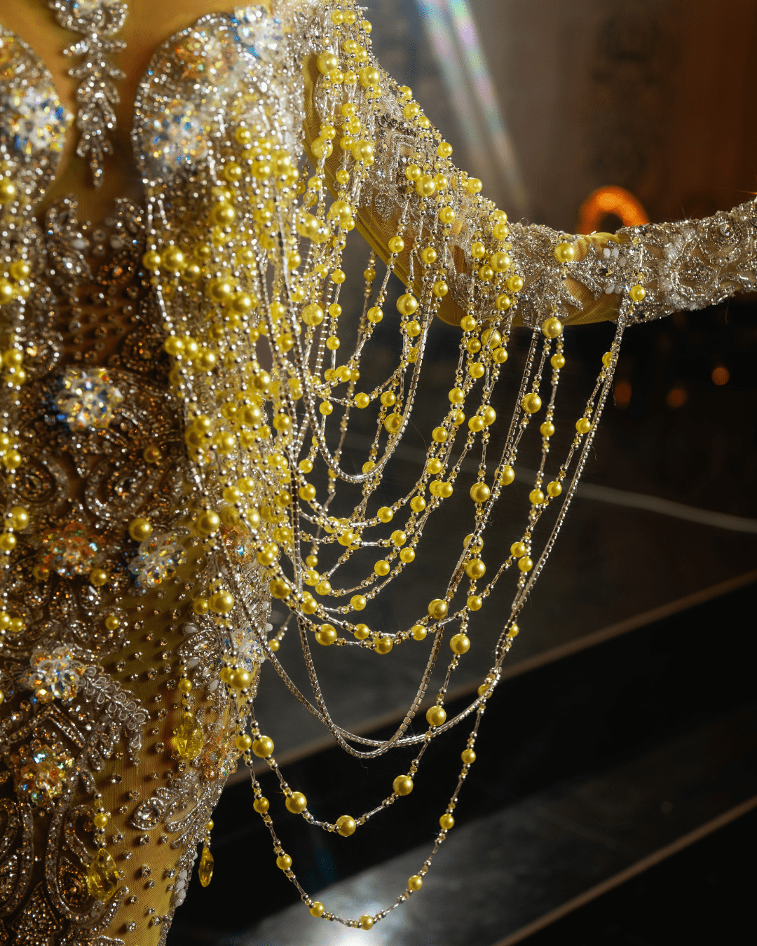 Gyera Yellow Dress with Crystals and Hat - BLINI