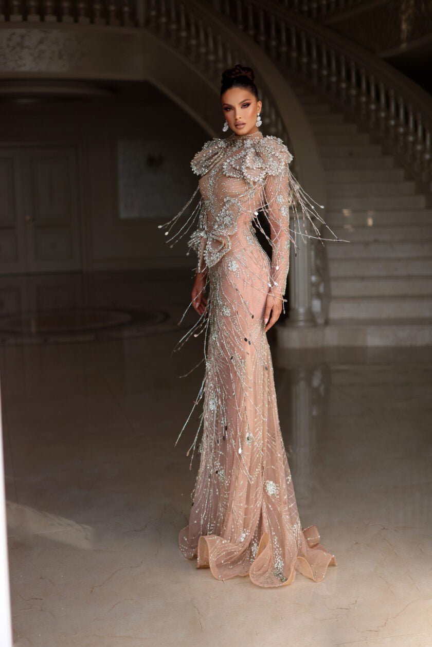 Hazemaria Silver Dress with Crystals and Tassels - BLINI