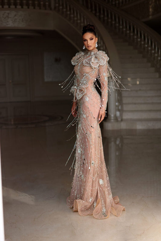 Hazemaria Silver Dress with Crystals and Tassels - BLINI