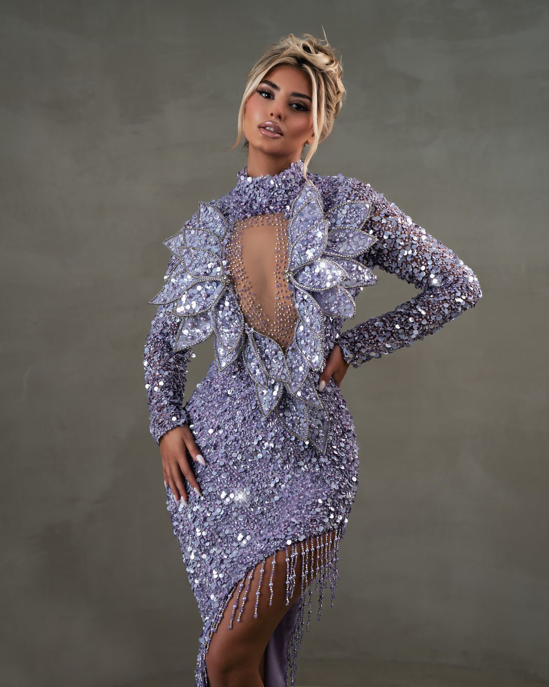 Inara Light Purple Dress with Sequins - BLINI