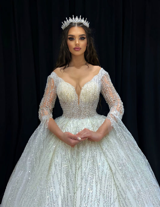 Isabel Cape Sleeves and Delicate Detailing Bridal Dress - BLINI