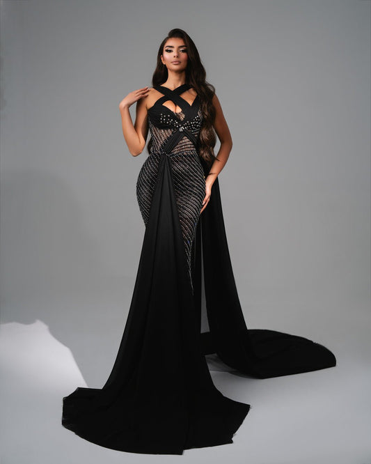 Kayla Black Dress with Stones - BLINI