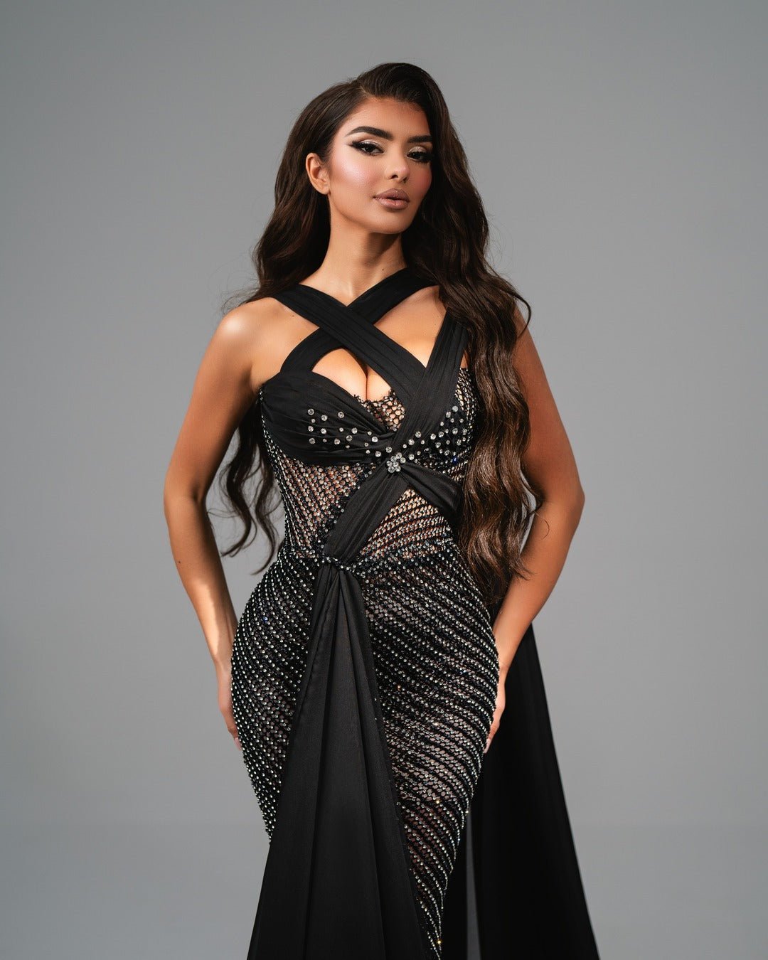 Kayla Black Dress with Stones - BLINI