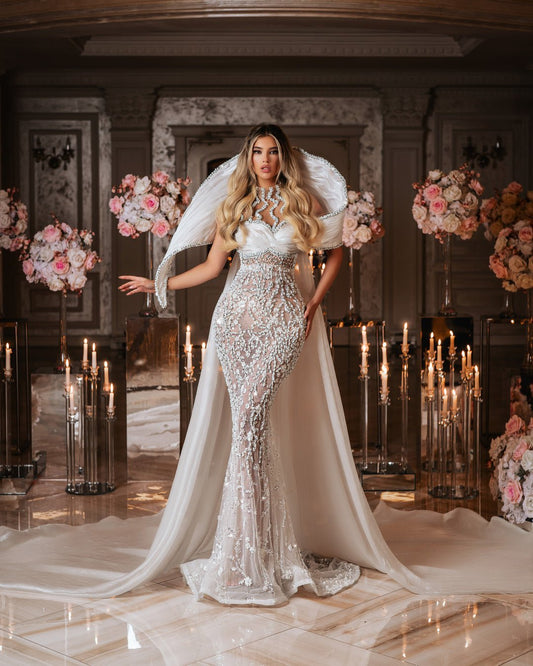 Kristélle Bridal Dress with Pearls and Stones - BLINI