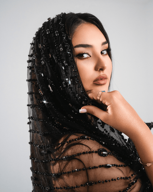 Laeren Black Long Dress with Crystals - BLINI