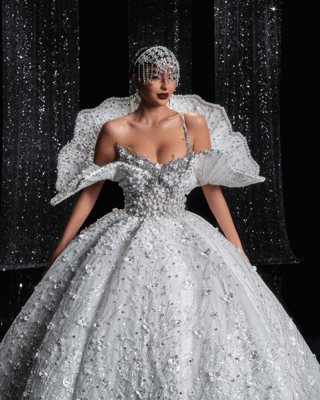 Magnes Bridal Dress Off - Shoulders with Pearls - BLINI