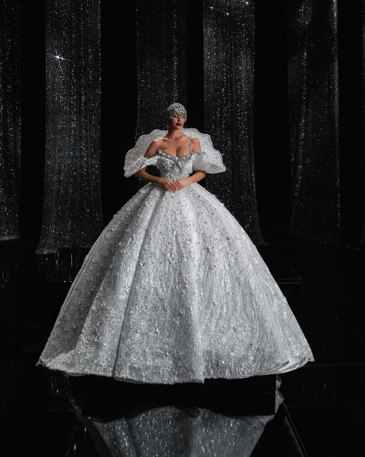 Magnes Bridal Dress Off - Shoulders with Pearls - BLINI