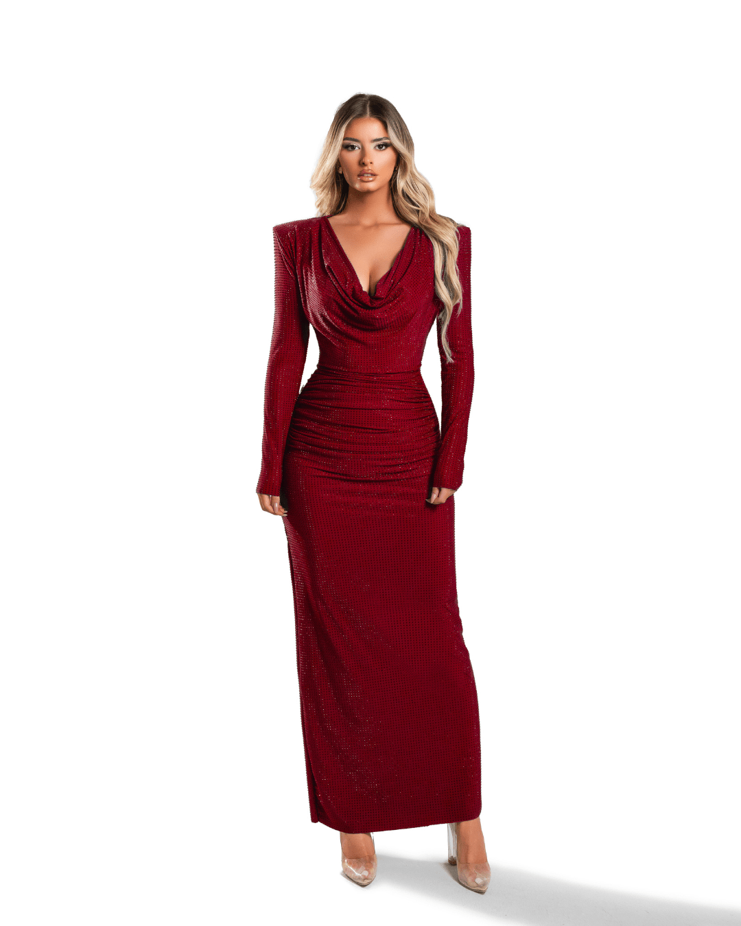 Manya Burgundy Long Dress - BLINI