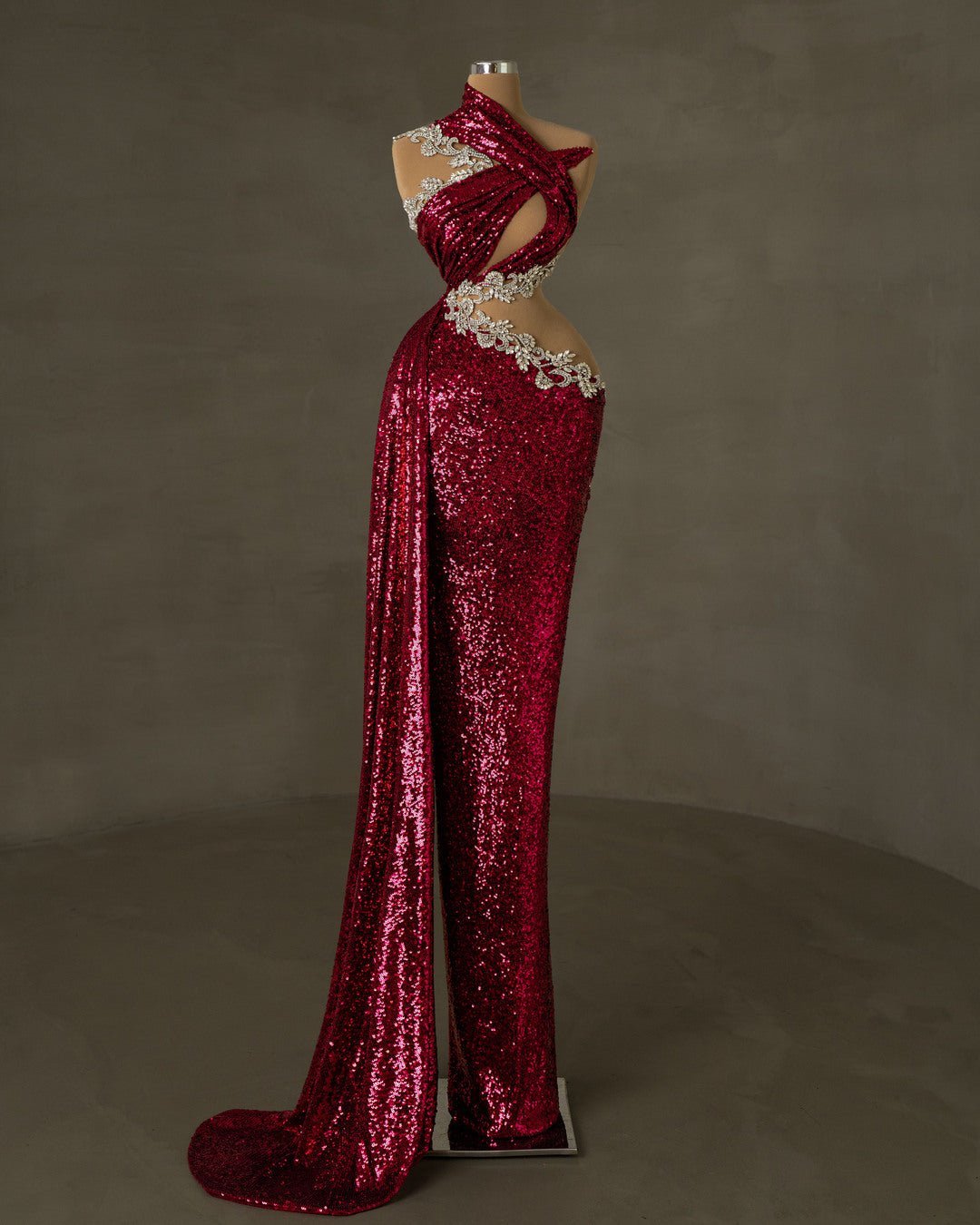 Mironé Pink Sequin Dress with Silver Details - BLINI