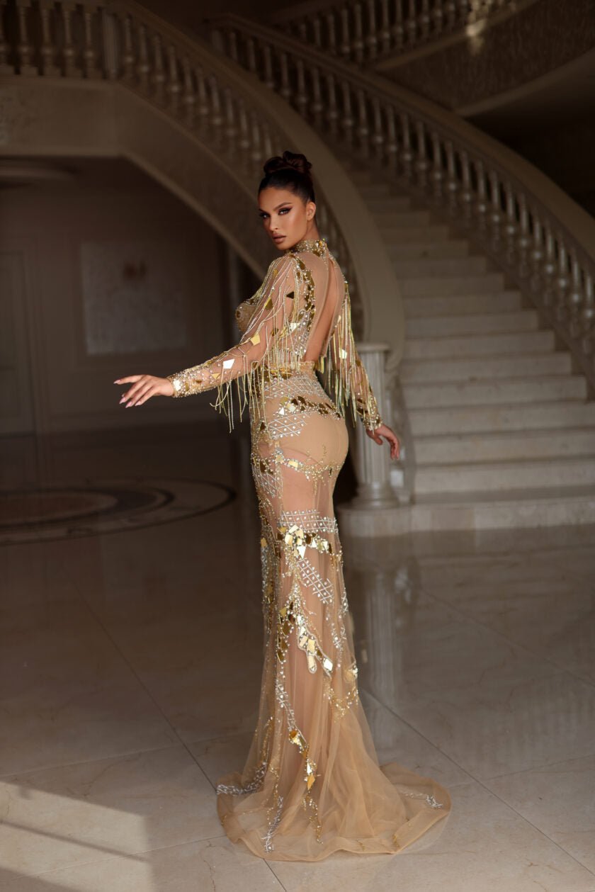 Molina Gold Two Piece Dress with Mirrors - BLINI