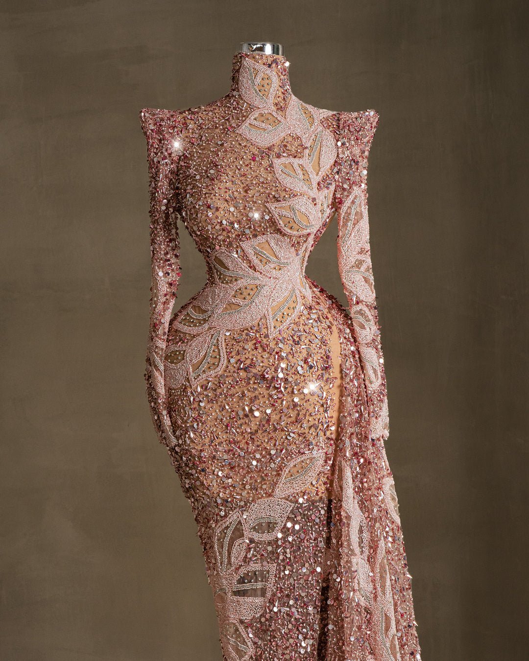 Morphin Light Pink Dress with Sequins and Stones - BLINI