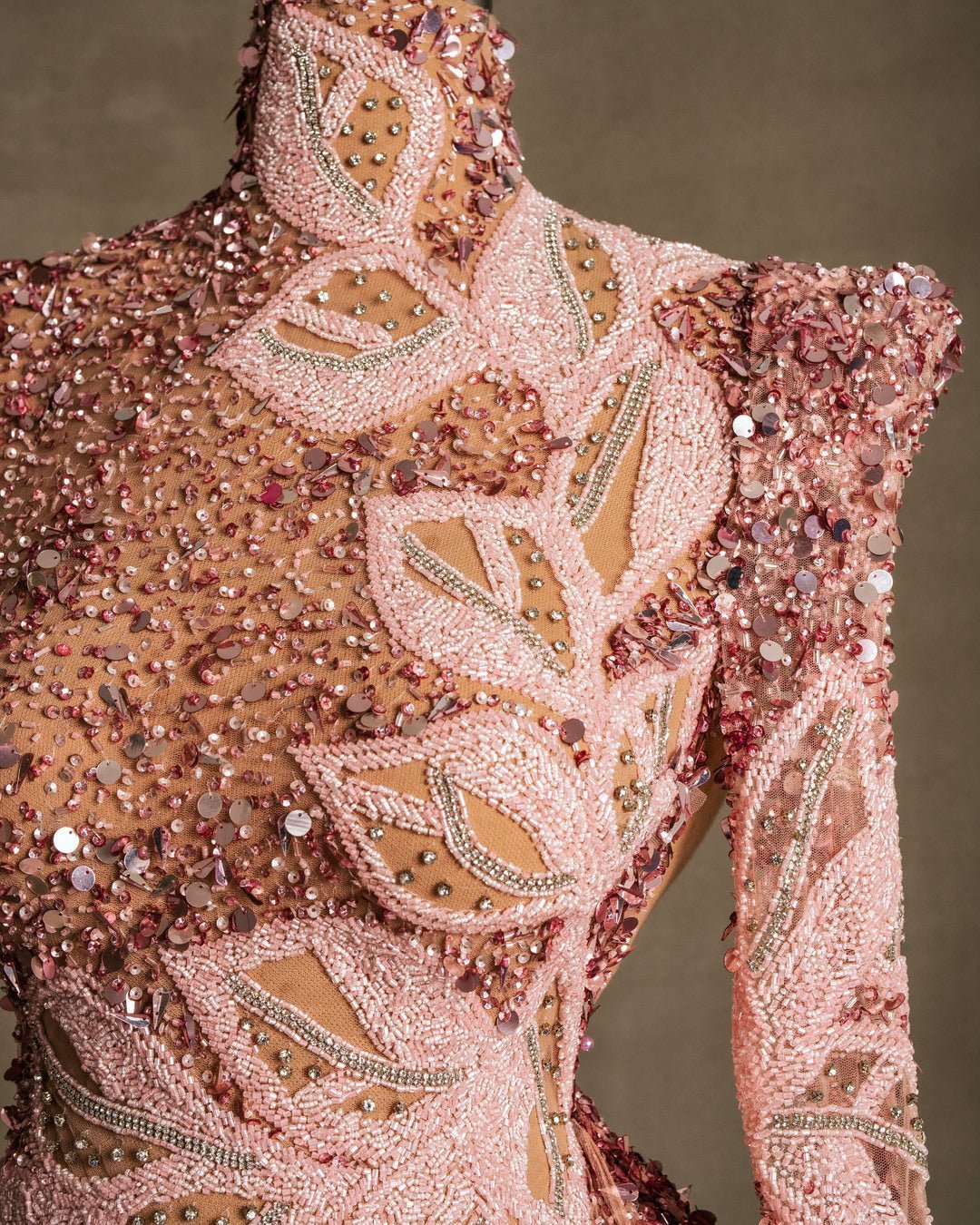 Morphin Light Pink Dress with Sequins and Stones - BLINI