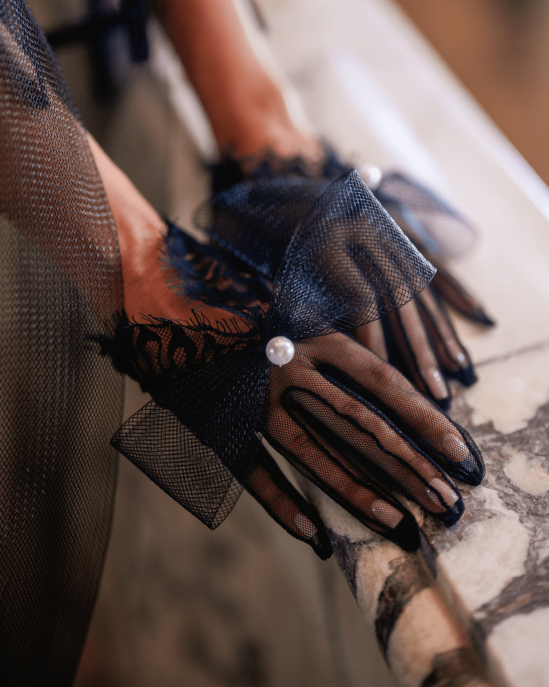 Noctis Black Dress with Structures Illusion Sleeves - BLINI