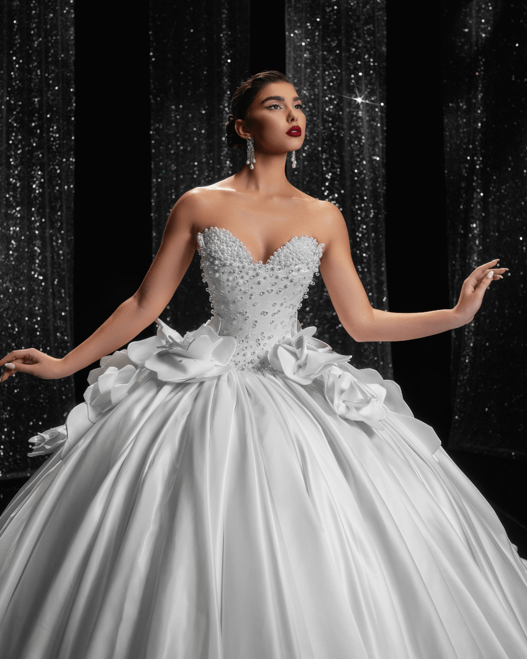 Noele Bridal Dress, Sweetheart Neckline with Pearls - BLINI