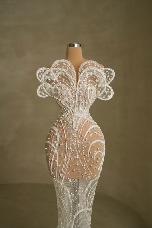 Olena Sleeveless Bridal Gown with Majestic Design - BLINI