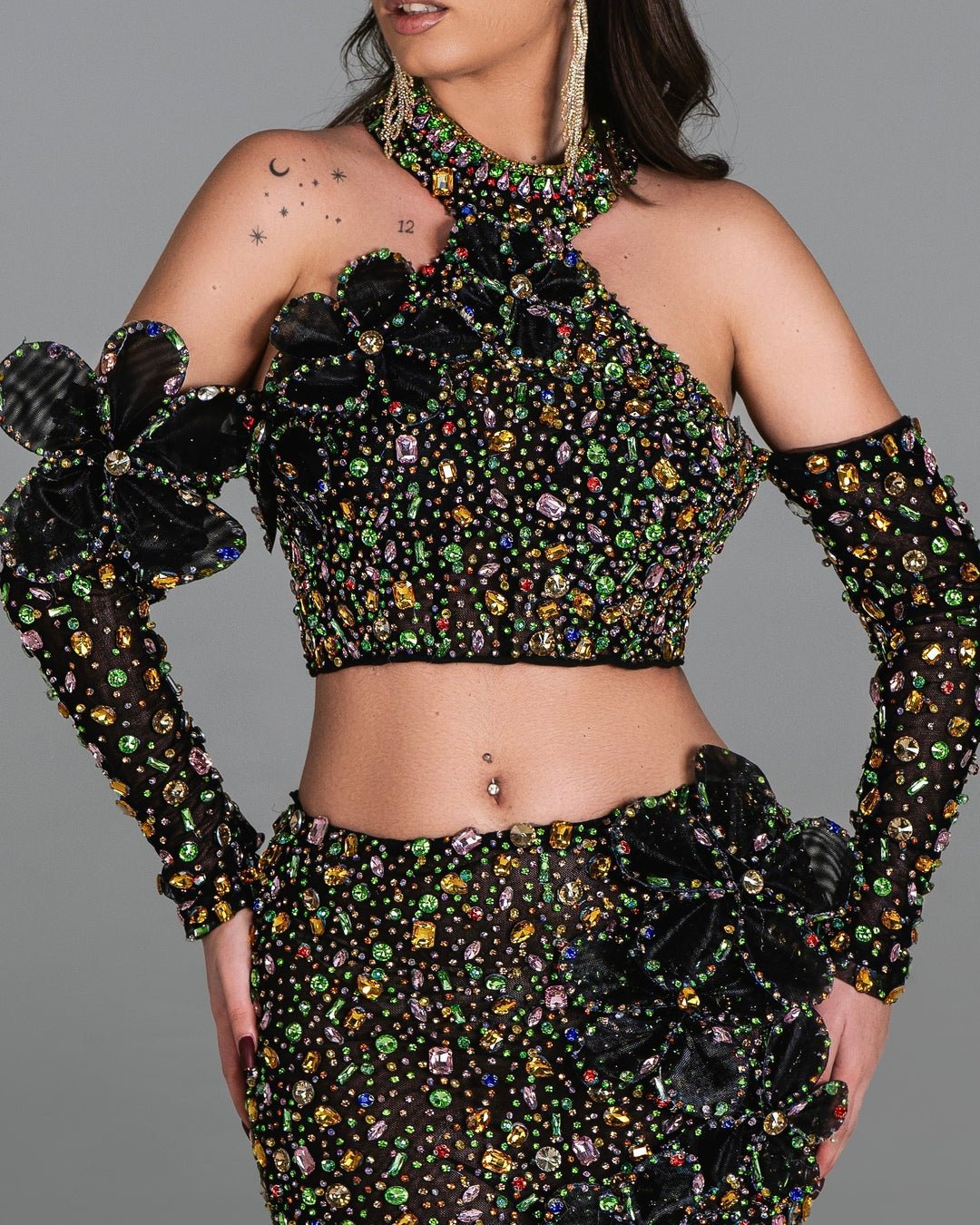 Paola Two Piece Dress with Floral Design - BLINI