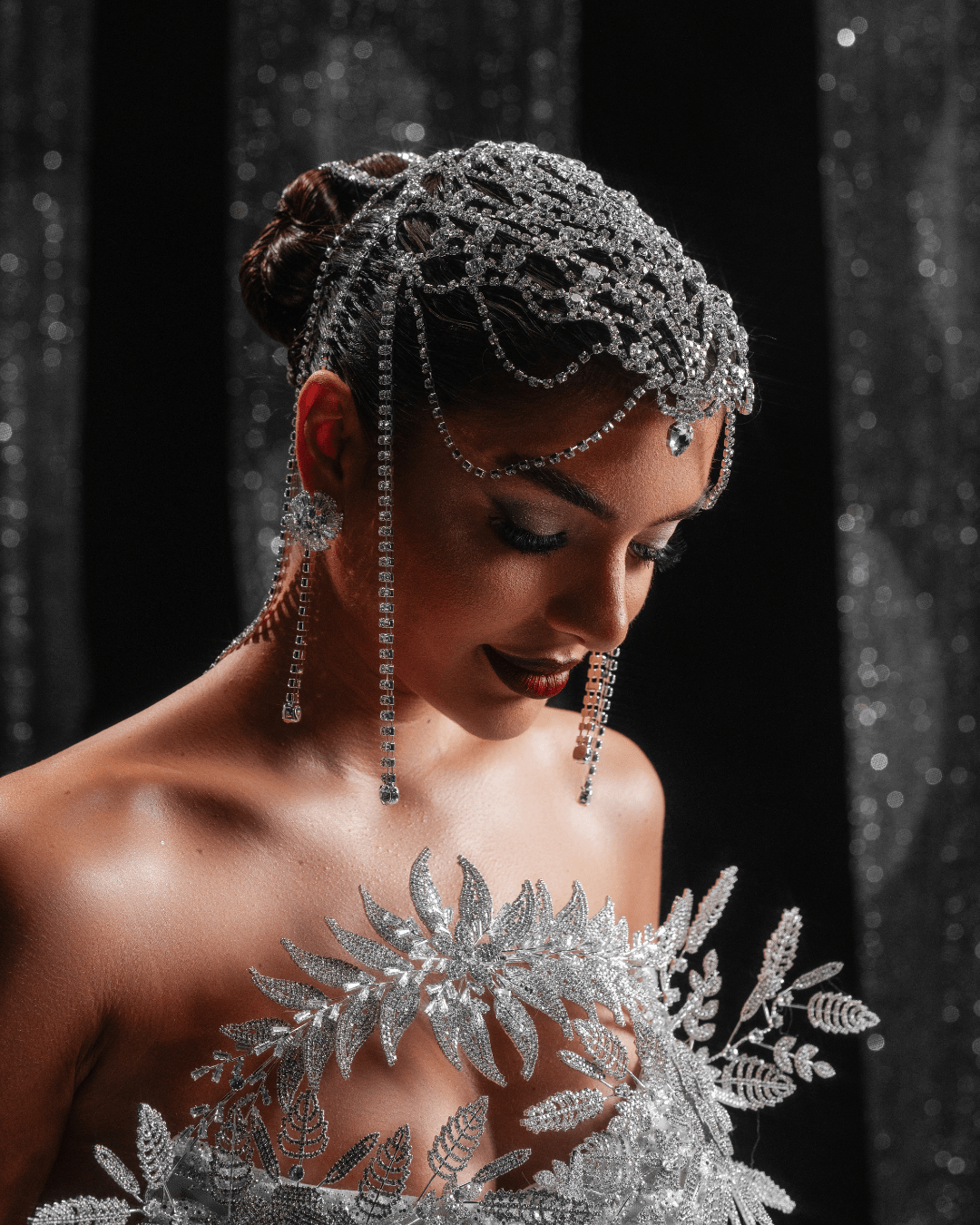 Poliere Bridal Dress, with Feather 3D Design - BLINI