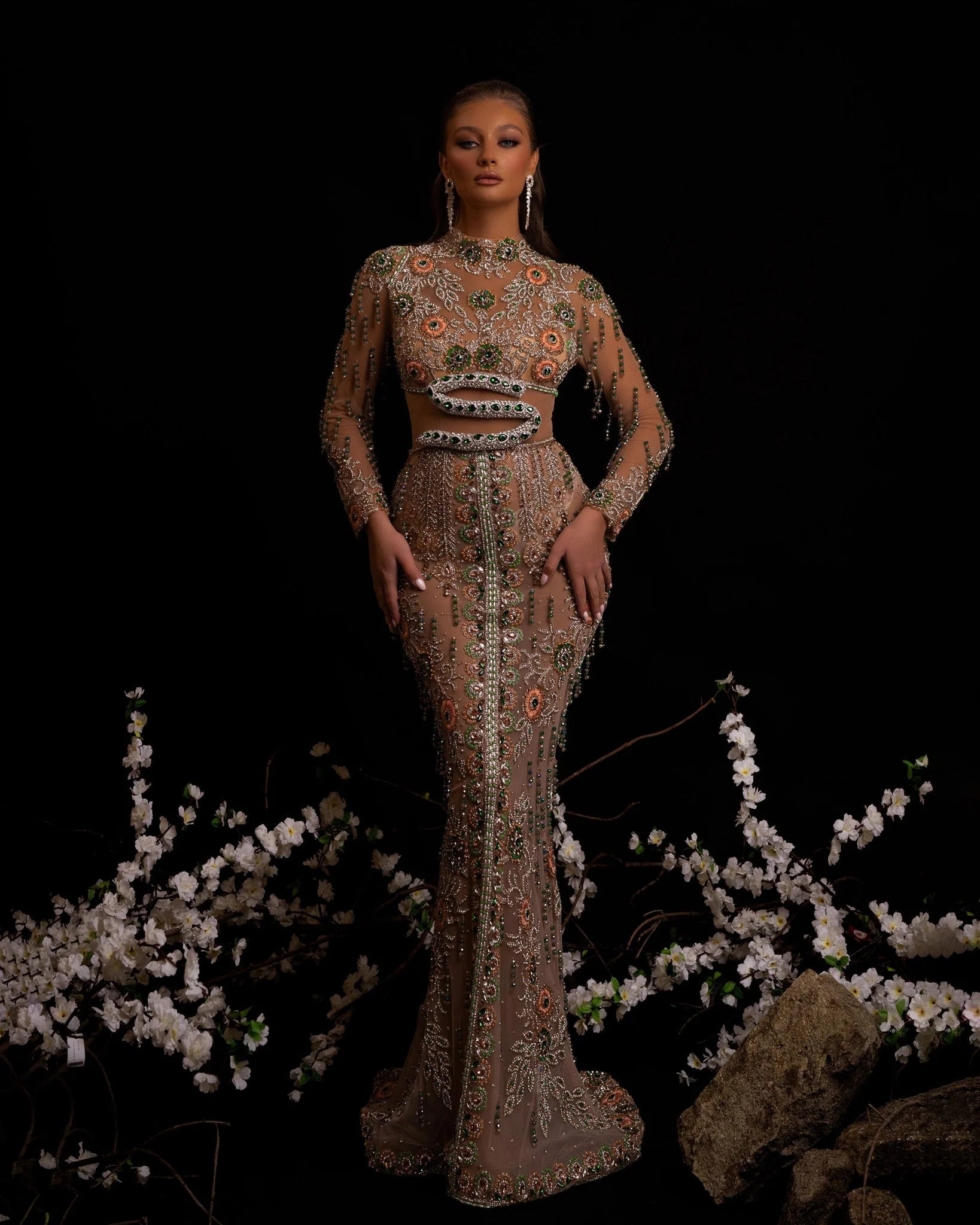 Reptilia Snake Dress with Rhinestone Embellishments - BLINI