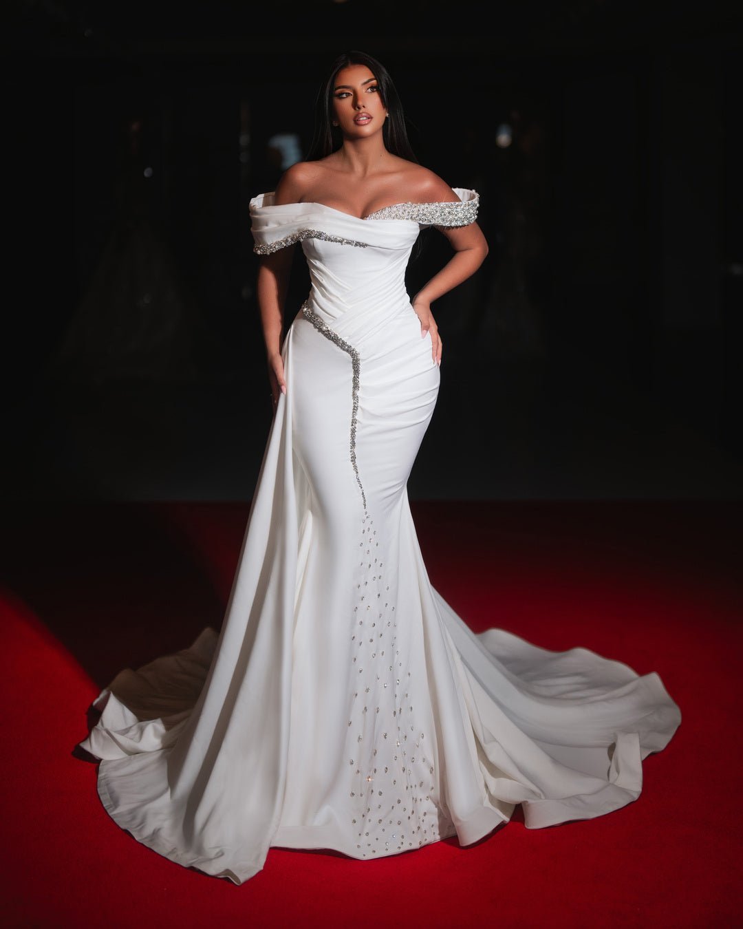 Rizela Off Shoulder Bridal Dress with Crystals - BLINI