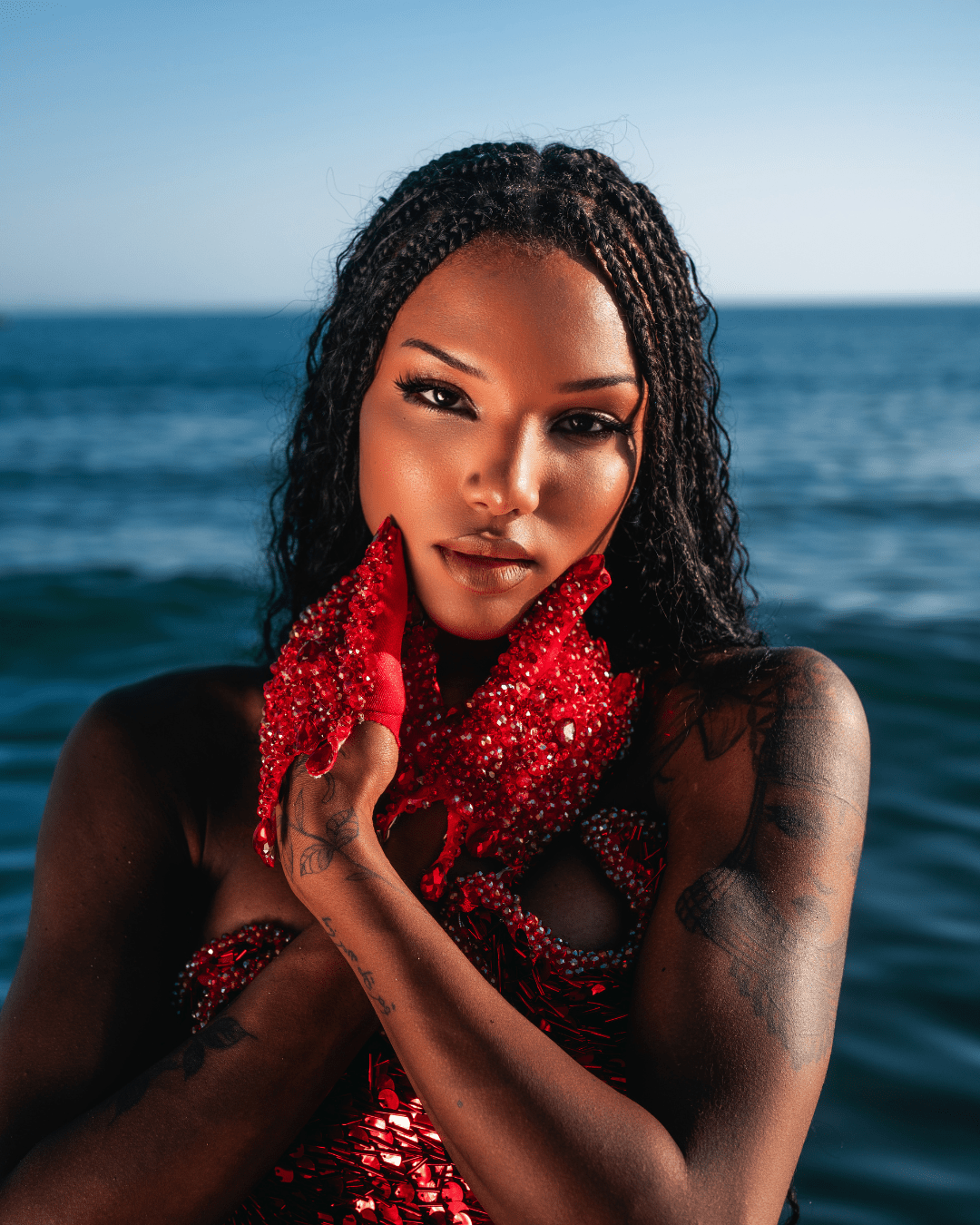 Roesea Sleeveless Sequin Dress with Sea Deatails - BLINI