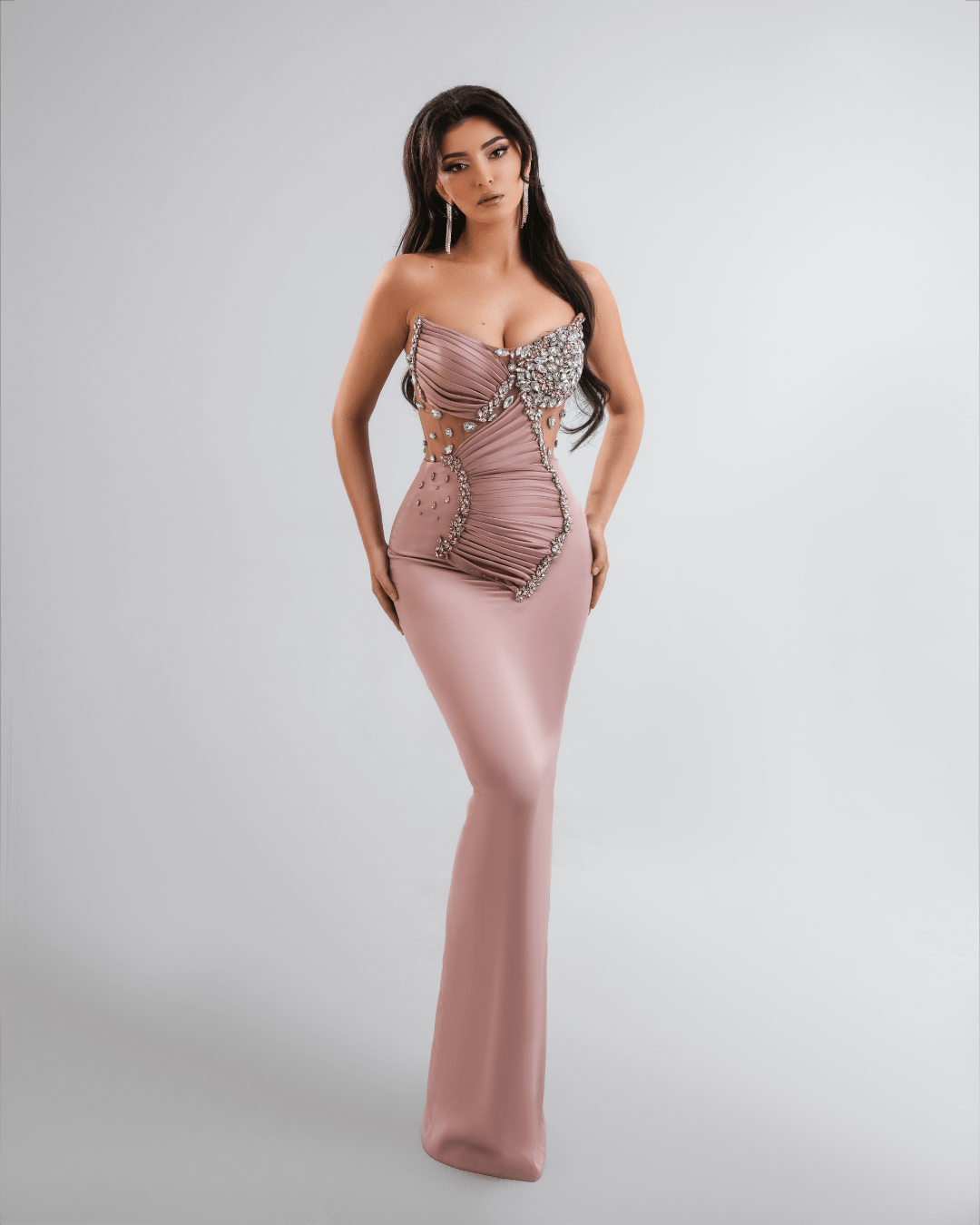 Rosa Long Dress with Crystals - BLINI