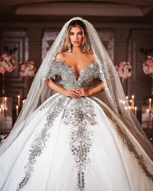 Royal Bridal Dress Embellished with Crystals - BLINI