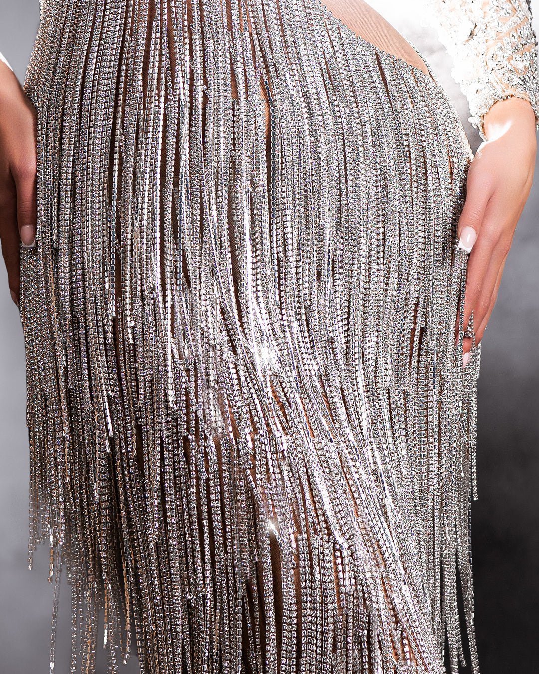 Seashell Silver Dress with Tassels - BLINI