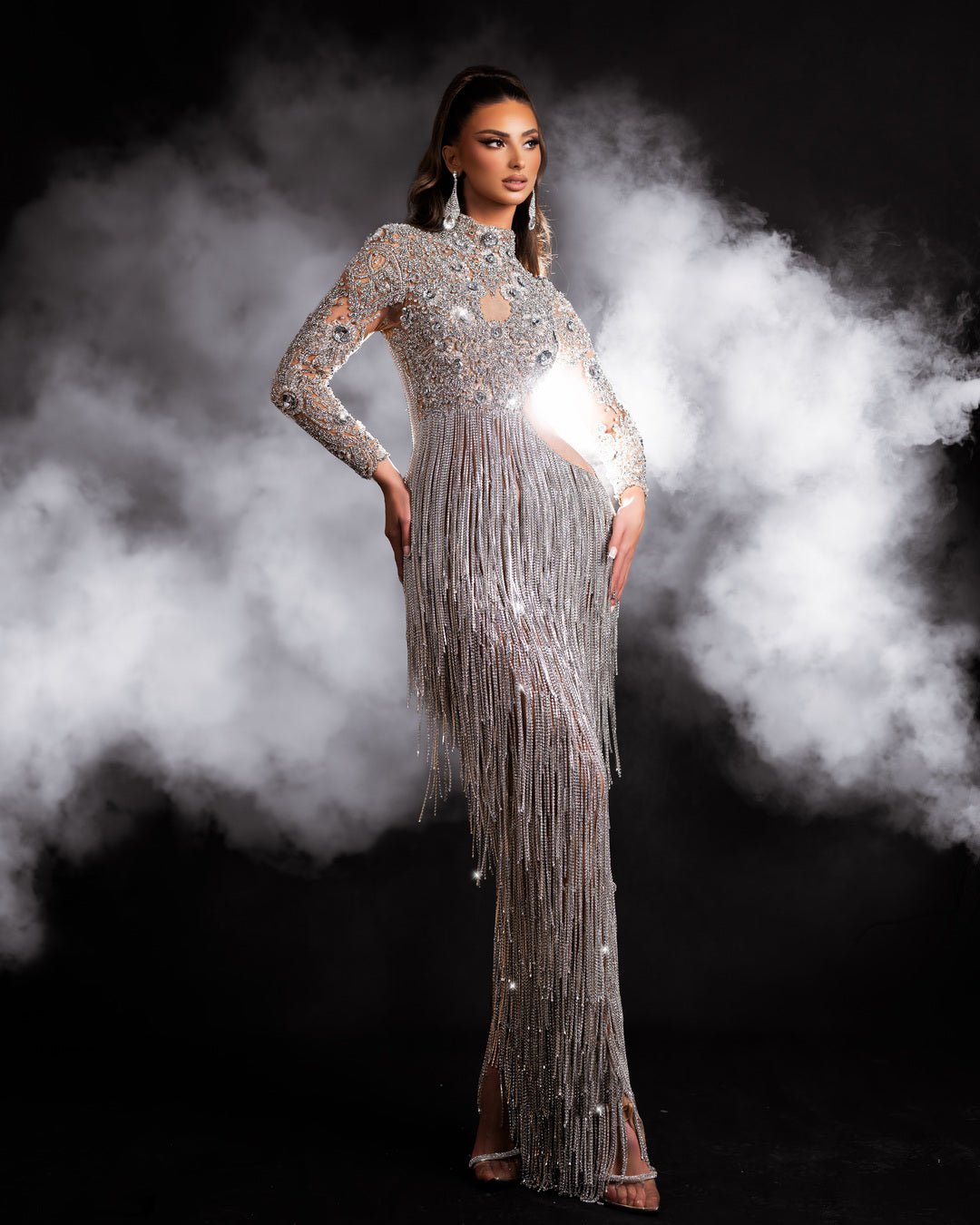 Seashell Silver Dress with Tassels - BLINI